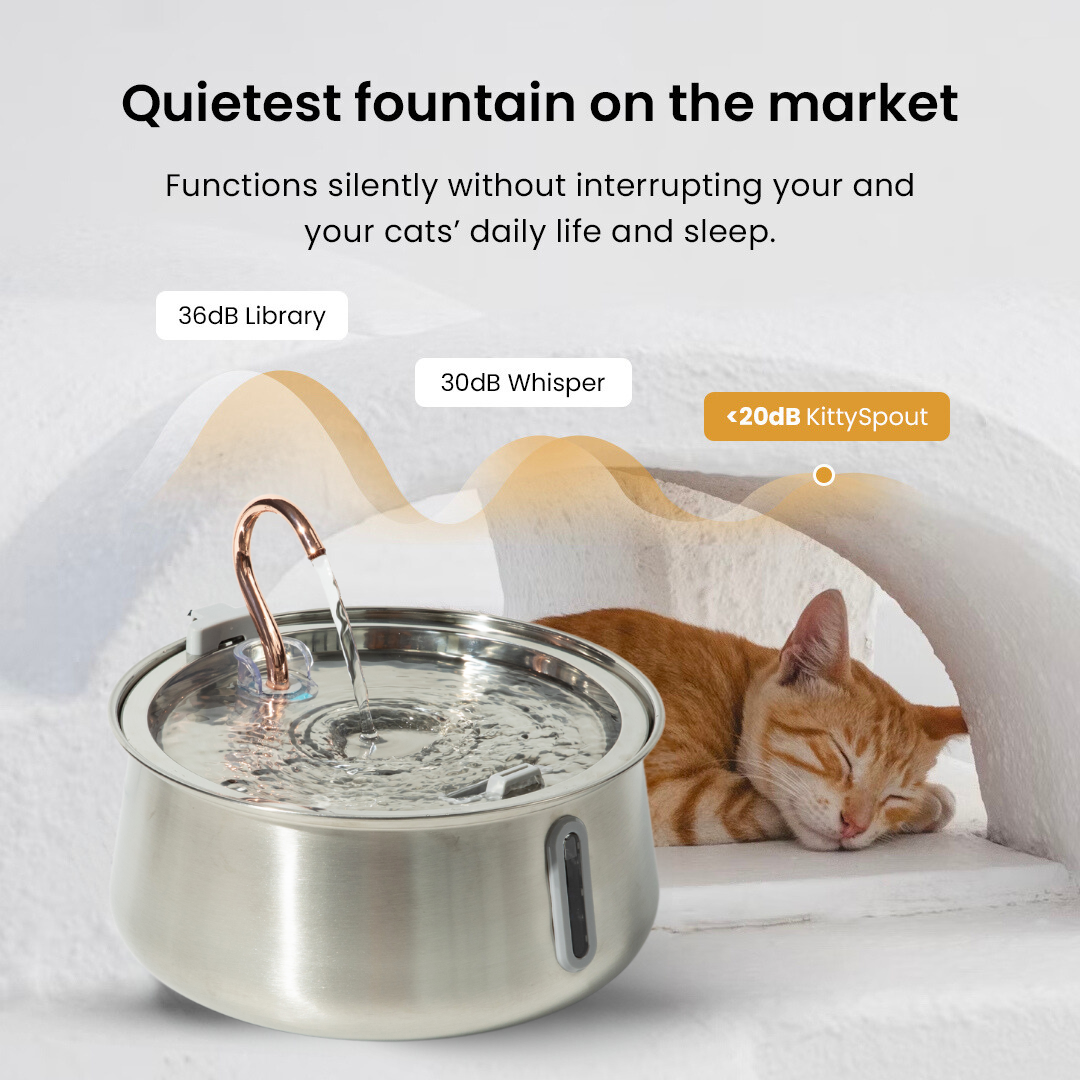 Pre-Owned The KittySpout 2.0 - Health & Happiness Cat Kit - 4 Month: KittySpout + 8 filter sets + AC adapter + FREE gift