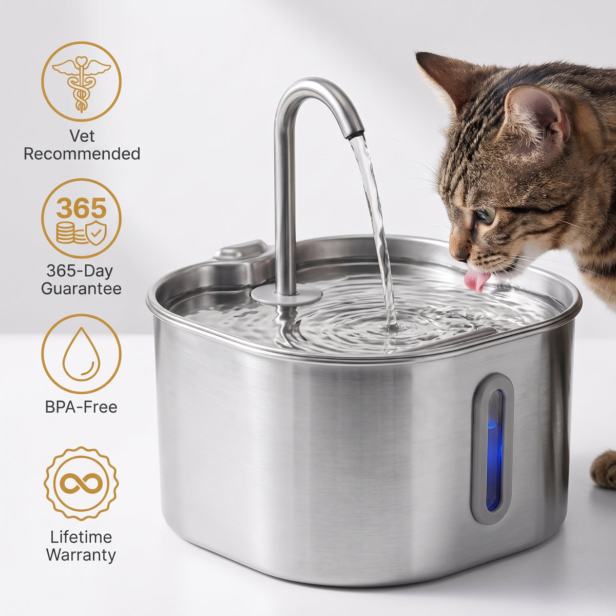 Cat drinking from a Kittyspout fountain